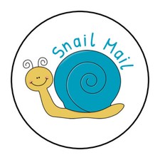 Snail mail, happy mail stickers, labels, tags, envelope seals