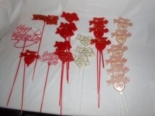 Vintage Valentine's Day Assorted Floral Picks 21pcs