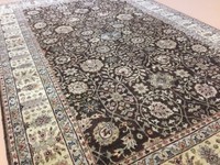 6'.2 X 9'.1 Brown Yellow Tabriz Persian Oriental Area Rug Hand Knotted Wool 6'.2 X 9'.1 Brown Yellow Tabriz Persian Oriental Area Rug Hand Knotted Wool
