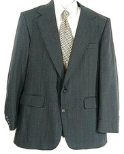 VTG Andhurst Mens Blue Pinstriped Blazer Sport Coat Suit Jacket 43L Made in USA