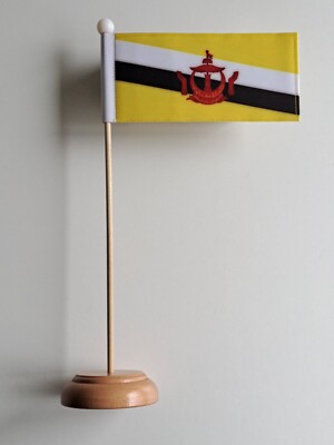 Brunei Wooden Table Flag - LAST ONE