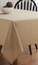 BURLAP NATURAL TABLE CLOTH 60X102" HEMMED COTTON WOVEN INTO BURLAP