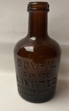10 Oz. Antique Amber Bovril Meat Juice Bottle CANADA