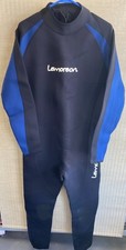 Lemorecn Mens full Wetsuit Neoprene with long sleeves. Blue Men's 3XL