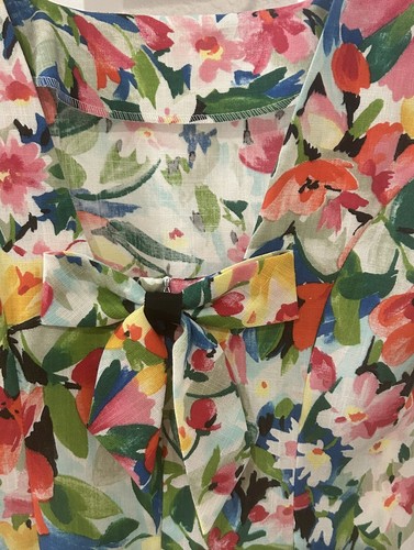 Vtg Leslie Lucks 80’s High Fashion Sz 8 Bright Floral Flowy Dress Cottage Core - Picture 8 of 15