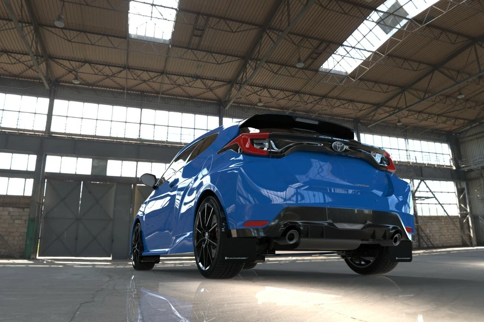 Rally Armor Mud flaps Black Flap White Logo For Toyota Yaris GR 20-24 GR Yaris - Image 4 of 4