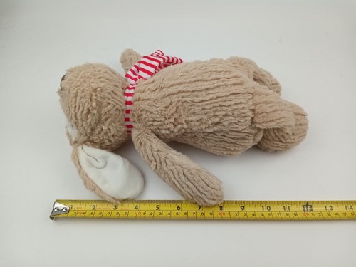 The Manhattan Toy Rex Holiday Dog Puppy Striped Scarf 13” Tan Ribbed Plush Tags - Picture 7 of 13