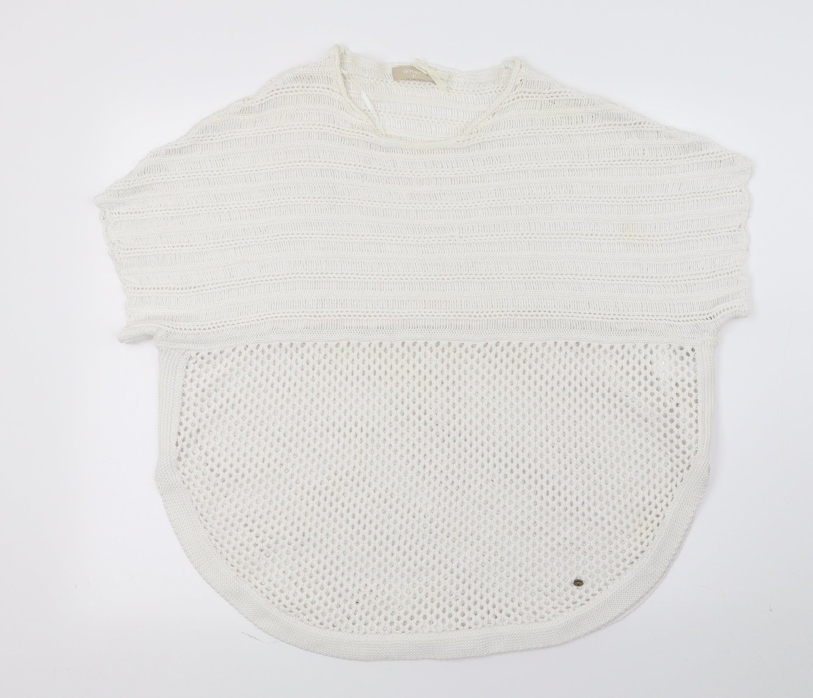 Suéter Amichi para mujer cuello escote blanco algodón talla única