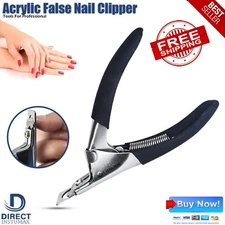 Black Acrylic Nail Clipper, Cutter for False Nails Tip Trimmer Art Manicure Tool