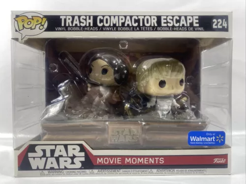 Funko Pop! Star Wars Set: TRASH COMPACTOR ESCAPE - Movie Moments #224 Luke Leia
