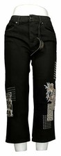 DG2 By Diane Gilman Women's Jeans Classic Stretch Embroidered Black Sz- 10P