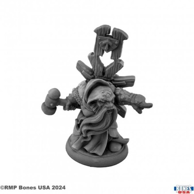Reaper Dark Heaven: Ivar, Dwarf Priest – Miniatura In Plastica Flessibile 28mm, Non Dipinta, Da Assemblaggio, Per Giochi Di Ruolo - 2