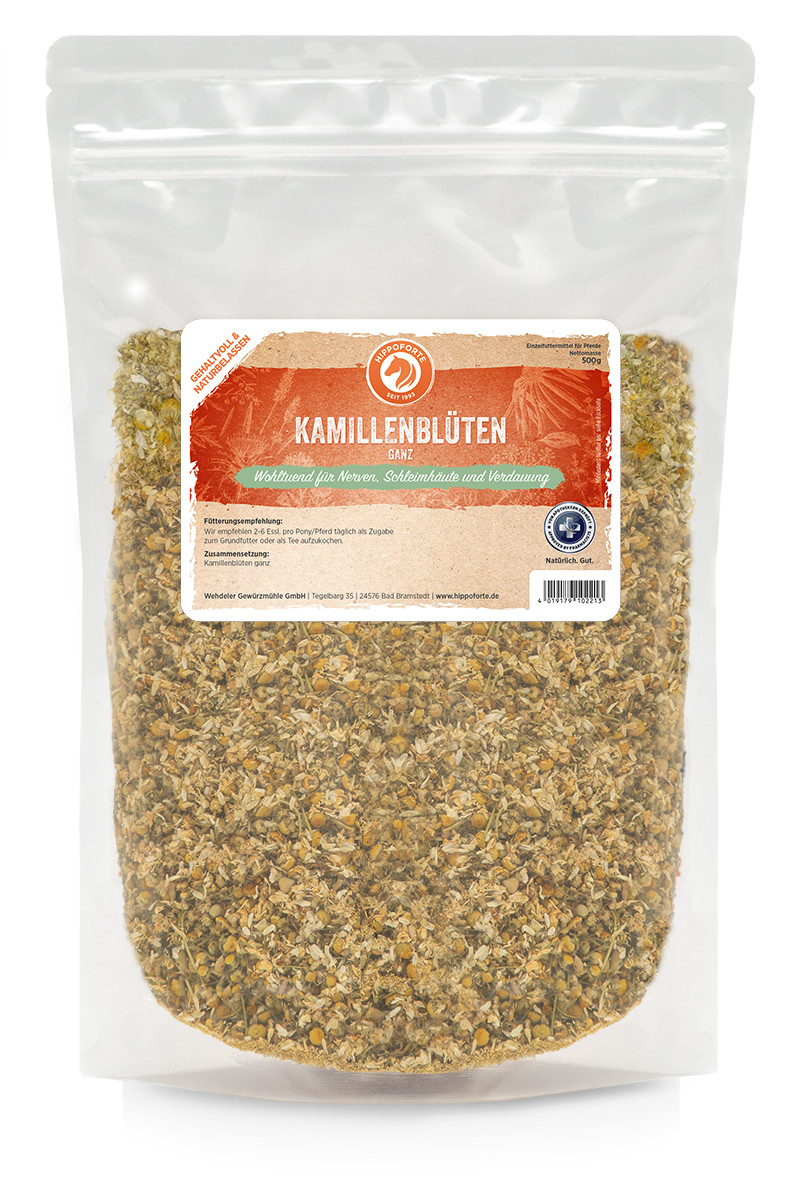 Kamillenblüten ganz (500 g) für Pferde - Für Nerven, Schleimhäute und Verdauung