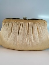 CLUTCH PURSE, GOLD FABRIC Size 9.5x6.5