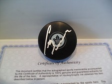 Craig Berube Autographed Signed Toronto Maple Leafs Puck COA  Bright Silver Pen