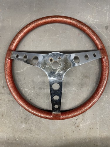 Vintage Superior 3 Spoke Steering Wheel Rat Hot Rod Ford Chevy Dodge Metal Flake - Picture 10 of 15