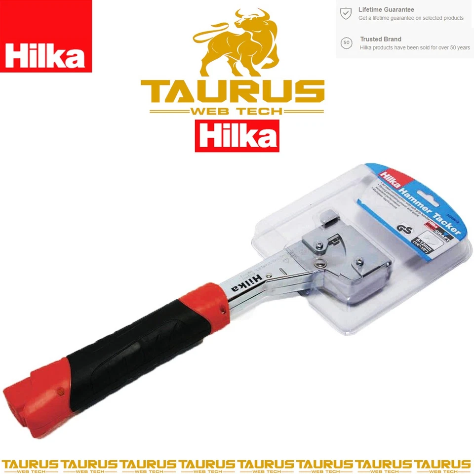 Hilka Hammer Tacker 6 mm-14 mm weicher Griff strapazierfähig vielseitig zum Selbermachen Handwerkzeug - Bild 2 von 2