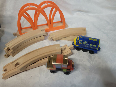 Chuggington Wooden Track Bridge Train Cars Magnetic Brewster Koko Hodge 4'' Toy