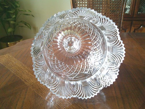 STUNNING Shannon by Godinger Crystal centrotavola piedini punch bowl 12" nuovo con etichetta - Foto 6 di 17