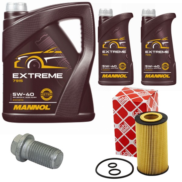 MotoröL Set Mannol 5W-40 7 Liter + ÖLfilter + Schraube FüR Mercedes C-Klasse Gla-image