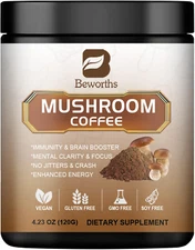 Mushroom Coffee - Lions Mane Mushroom Powder Instant Coffee with Lion'S Mane, Re