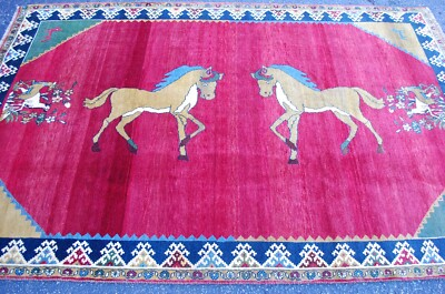 #ad #ad OLDANTIQUE CAUCASIAN DESIGN IN SIZE 5#x27;x8#x27;10quot; VERY RARE KAZAKANIMALS DESIGN RUG $546.00