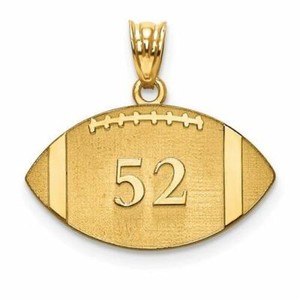 Authentic Gold Plated/SS Laser Football Number And Name Pendant