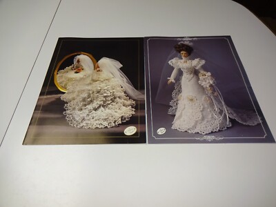 2 Annie's Calendar Bed Doll Society Crochet Patterns 1990 & 1992 Bridal Gown