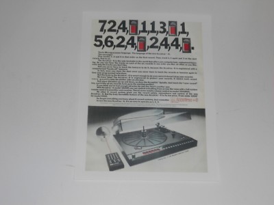 ADC Accutrac 4000+6 Computer Plattenspieler Ad, 1 Page, 1979, Artikel Und Info