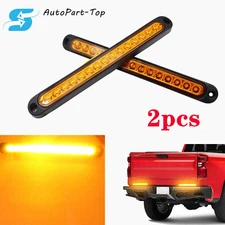 2X 10" Amber LED Car Truck DRL Light Bar Brake Rear Turn Signal Stop Tail Strip