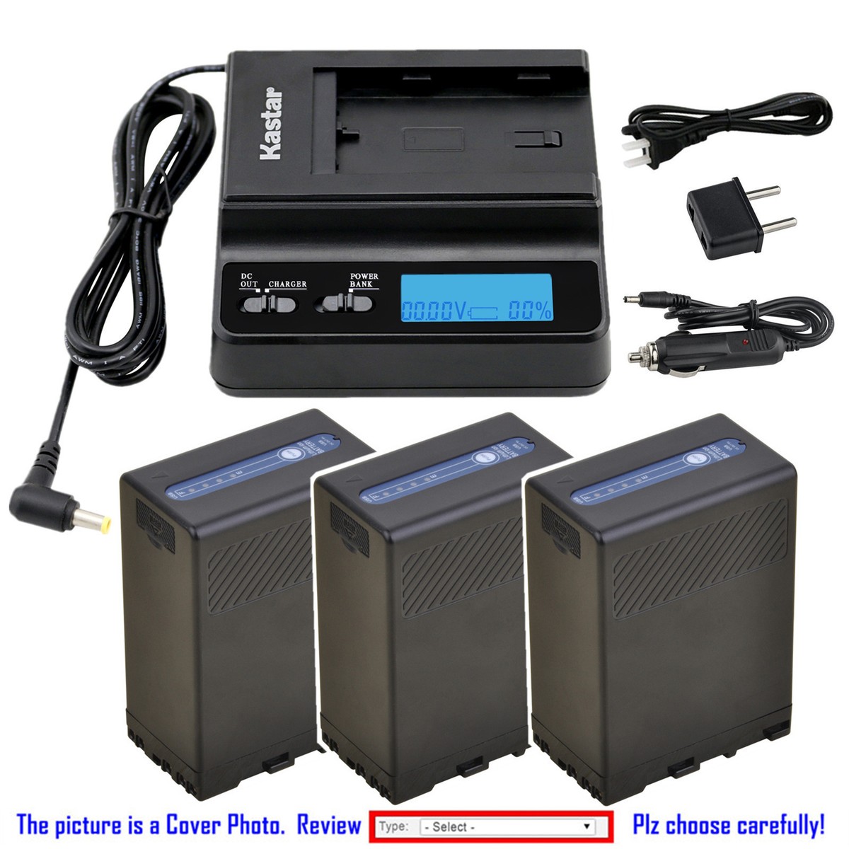 Kastar Battery Multifunction Charger for Sony BP-U65 U65 BC-U1 U2