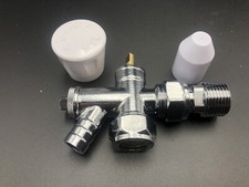 15mm Angled Lockshield Radiator Valve with Drain Off - DIRECT FROM UK STOCK