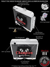 Advanced Champion 3 Row All Aluminum Radiator W 12 Fan For 1946 - 1964 Willys Advanced Champion 3 Row All Aluminum Radiator W 12 Fan For 1946 - 1964 Willys