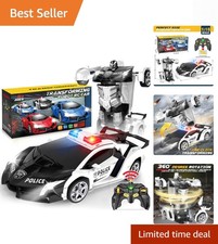 Transformable RC Police Car with 2.4GHz Control - Fun  Durable for Ages 3-12