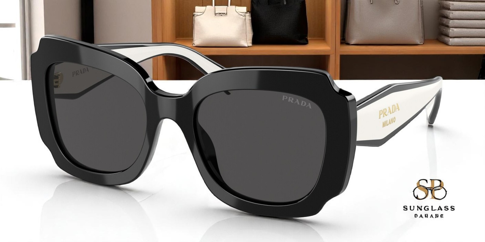 PRADA PR 16YS 09Q5S0 Black Dark Grey 52 mm Women's Sunglasses