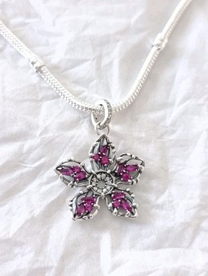 Stranger Things Inspired Flower Monster Anhänger Charm 925 Sterling Silber...