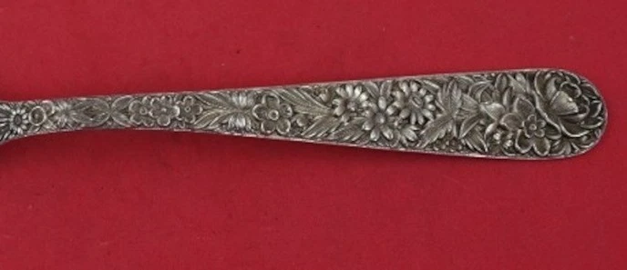 Вилка сервировочная для салата из чистого серебра Repousse от Kirk 5 зубцов 9 1/2 дюйма реликвия - Изображение 3 из 3