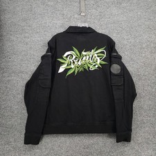 Runtz Worldwide Jacket Mens L Large Black Full Zip Utility Botanical Workwear