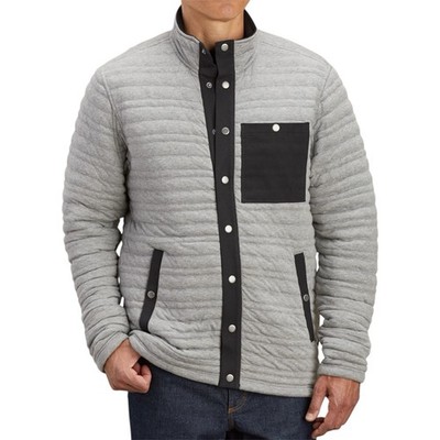 Duluth Trading Co Flintlock Men's Full Snap Mock Neck Quilted Jacket Gray Large