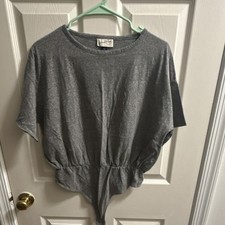 Universal Thread Gray One Piece Bodysuit Women's Size L Solid Opaque