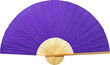 Solid Color Unpainted Folding Wall Fan Decor Art 60 inch wide, Purple 