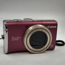 Canon PC1339 SX200 IS PowerShot 12x Optical Zoom 12.1MP Camera For Parts Pink