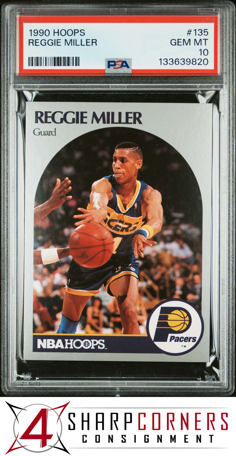 1990 HOOPS #135 REGGIE MILLER PACERS HOF PSA 10