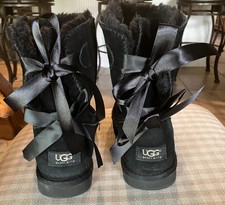 Women, UGG Australia, Black, Size 8 USA , F19010D, some ribbons replaced
