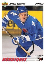 ALEXEI GUSAROV 1991-92 Upper Deck #365 Quebec Nordiques Rookie Hockey Card. rookie card picture