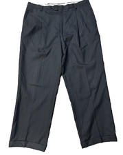 St Laurent Men Pinstripe Dress Touser Pants Dark Grey Sz 36x28