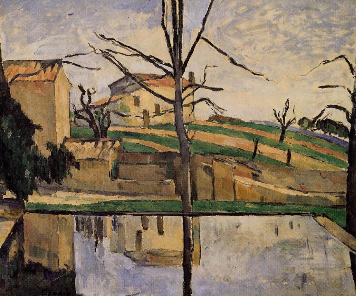 Impresión artística de archivo de Paul Cezanne The Pool at Jas de Bouffan 1878 17"x 22"