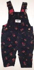 Oshkosh B'Gosh 3Mo Baby Girl Fine Welt Cotton Corduroy Floral Overalls