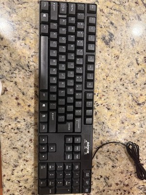 This item is an AQVIN brand wired computer keyboard with a USB interface