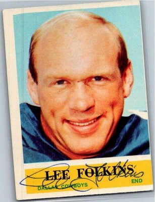 1964 -Lee Folkins- Philadelphia Autograph/Signed/Auto Football Card #46 Cowboys